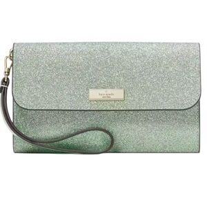 Kate Spade Kenzie Boxed Glitter Medium Flap Wristlet
